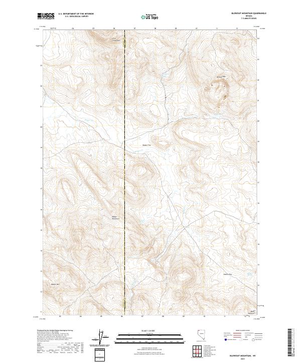 Blowout Mountain, NV — USGS 7.5-minute topo (2021)
