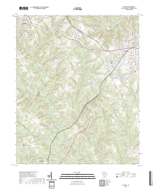 Clinton, SC — USGS 7.5-minute topo (2024)