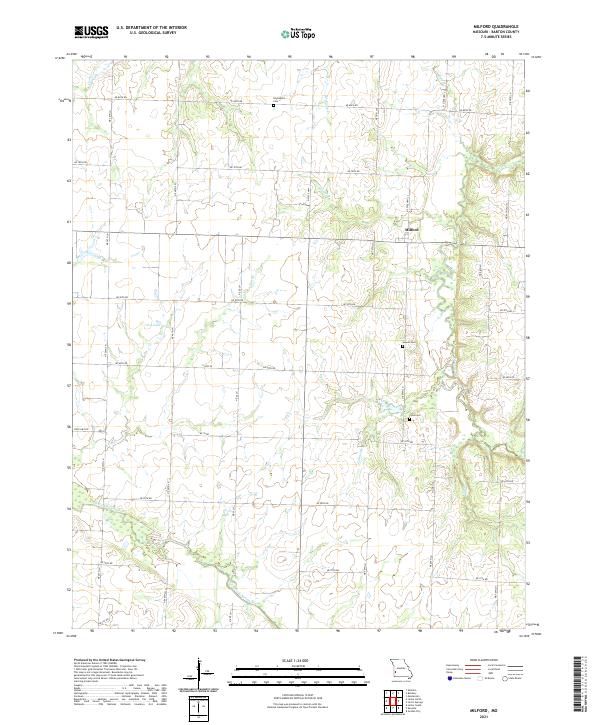 Milford, MO — USGS 7.5-minute topo (2021)