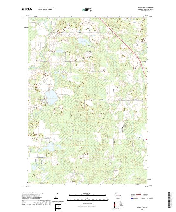 Mission Lake, WI — USGS 7.5-minute topo (2022)