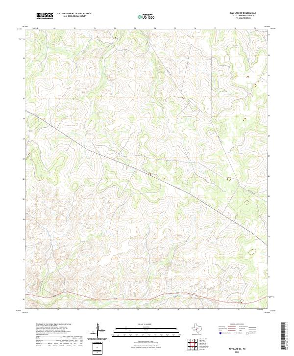 Ray Lake SE, TX — USGS 7.5-minute topo (2022)