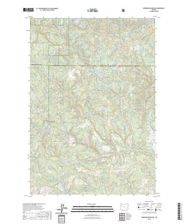 Springer Mountain, OR — USGS 7.5-minute topo (2023)