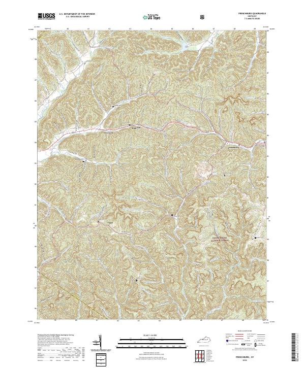 Frenchburg, KY — USGS 7.5-minute topo (2022)