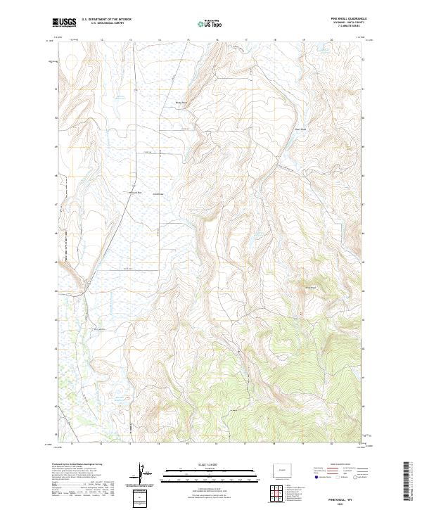 Pine Knoll, WY — USGS 7.5-minute topo (2021)