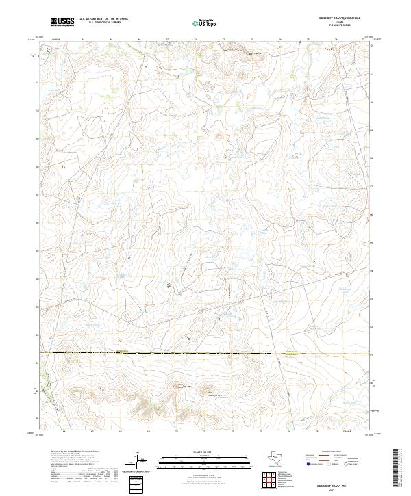 Gunsight Draw, TX — USGS 7.5-minute topo (2022)