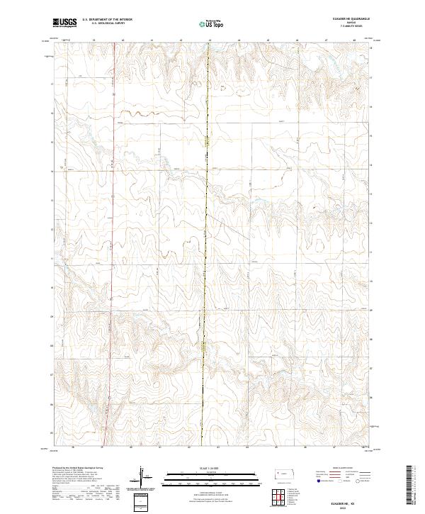 Elkader NE, KS — USGS 7.5-minute topo (2022)