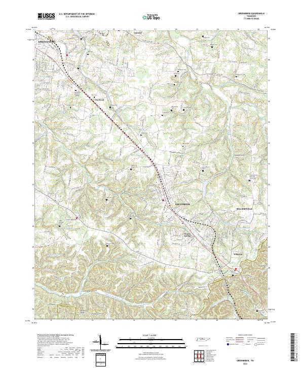 Greenbrier, TN — USGS 7.5-minute topo (2022)