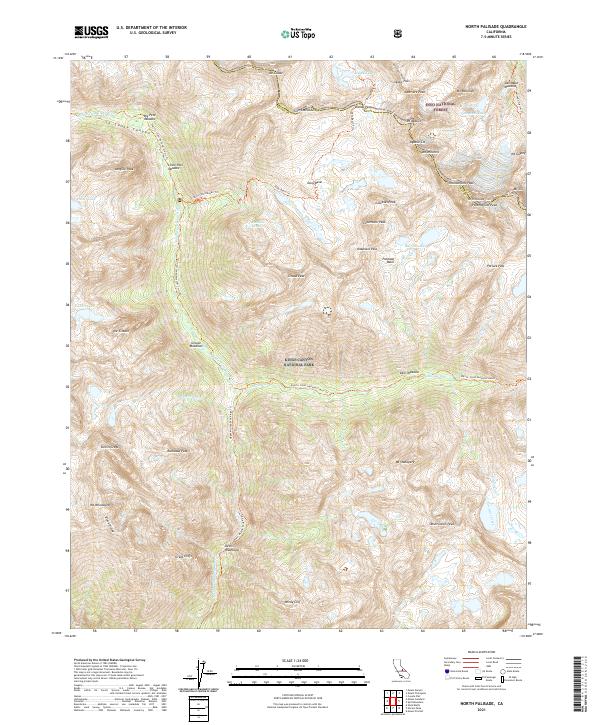 North Palisade, CA — USGS 7.5-minute topo (2021)