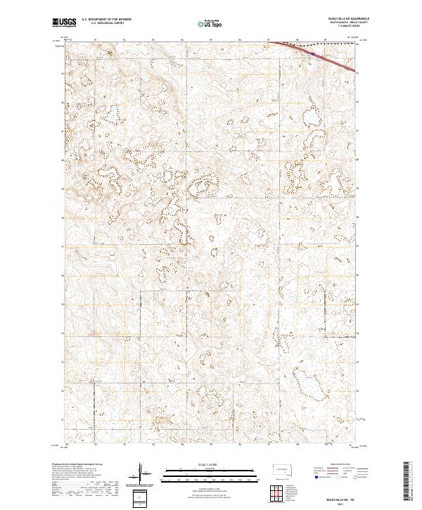 Bijou Hills NE, SD — USGS 7.5-minute topo (2021)