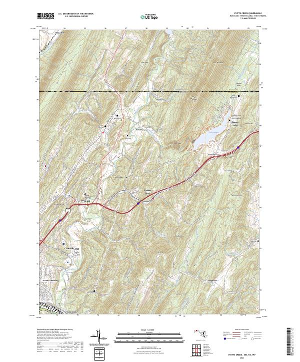 Evitts Creek, MD-PA-WV — USGS 7.5-minute topo (2023)
