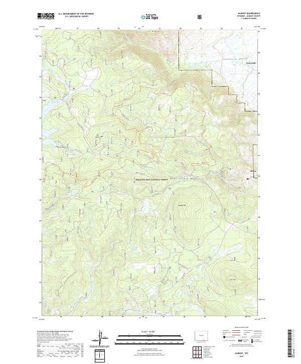 Albany, WY — USGS 7.5-minute topo (2021)