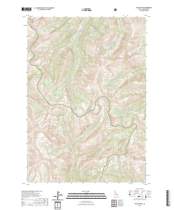 Yellow Peak, ID — USGS 7.5-minute topo (2024)