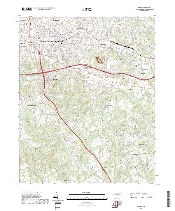 Hickory, NC — USGS 7.5-minute topo (2022)