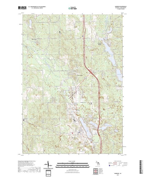 Harrison, MI — USGS 7.5-minute topo (2023)