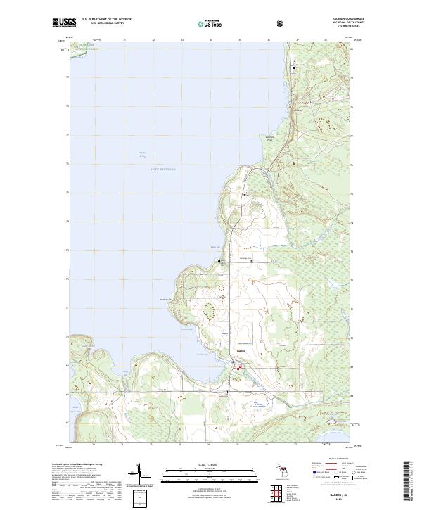 Garden, MI — USGS 7.5-minute topo (2023)