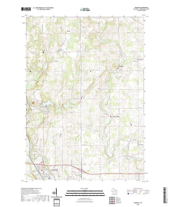Franklin, WI — USGS 7.5-minute topo (2022)