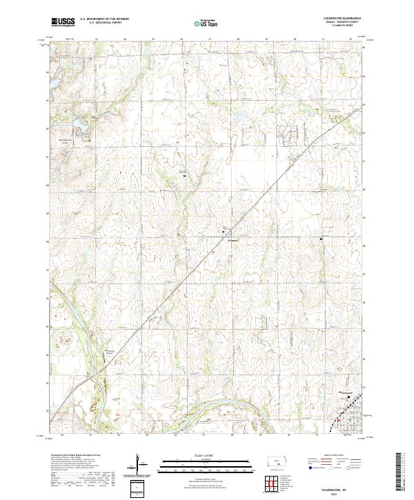 Clearwater, KS — USGS 7.5-minute topo (2022)