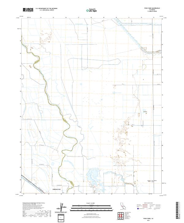 Poso Farm, CA — USGS 7.5-minute topo (2021)