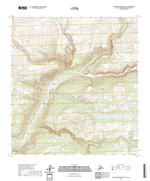 Talkeetna Mountains D-4 SE, AK — USGS 7.5-minute topo (2023)