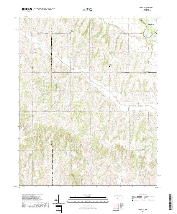 Cogar SE, OK — USGS 7.5-minute topo (2022)