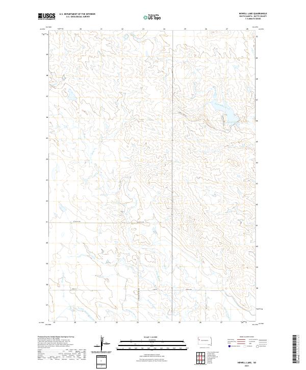 Newell Lake, SD — USGS 7.5-minute topo (2021)