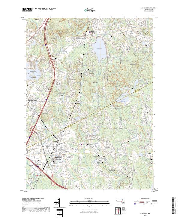 Mansfield, MA — USGS 7.5-minute topo (2024)
