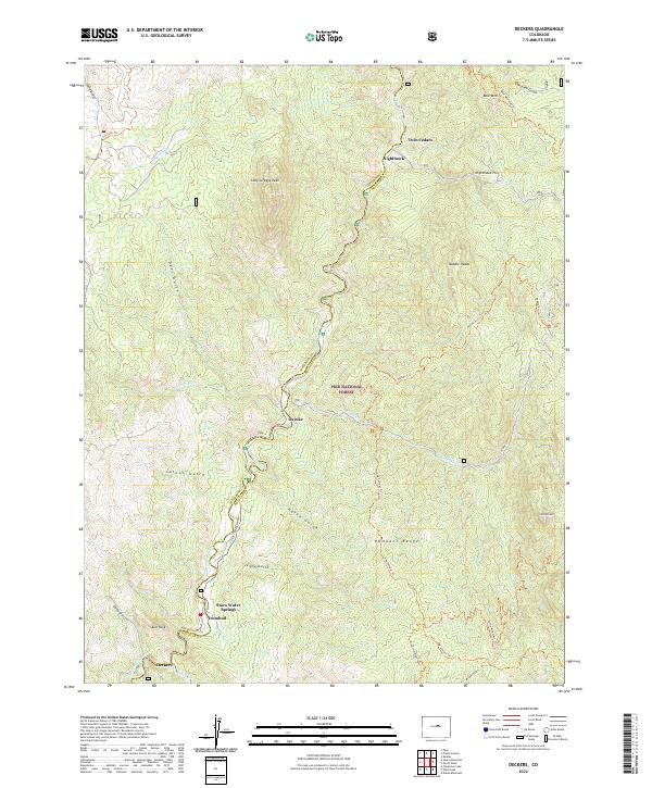 Deckers, CO — USGS 7.5-minute topo (2022)
