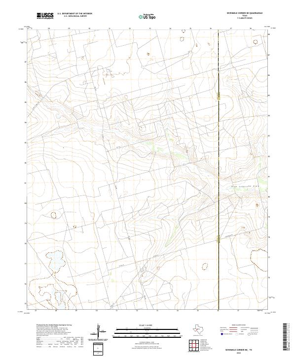 Sevenmile Corner NE, TX — USGS 7.5-minute topo (2022)