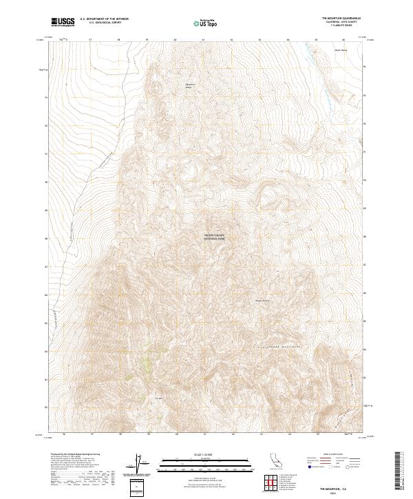 Tin Mountain, CA — USGS 7.5-minute topo (2021)