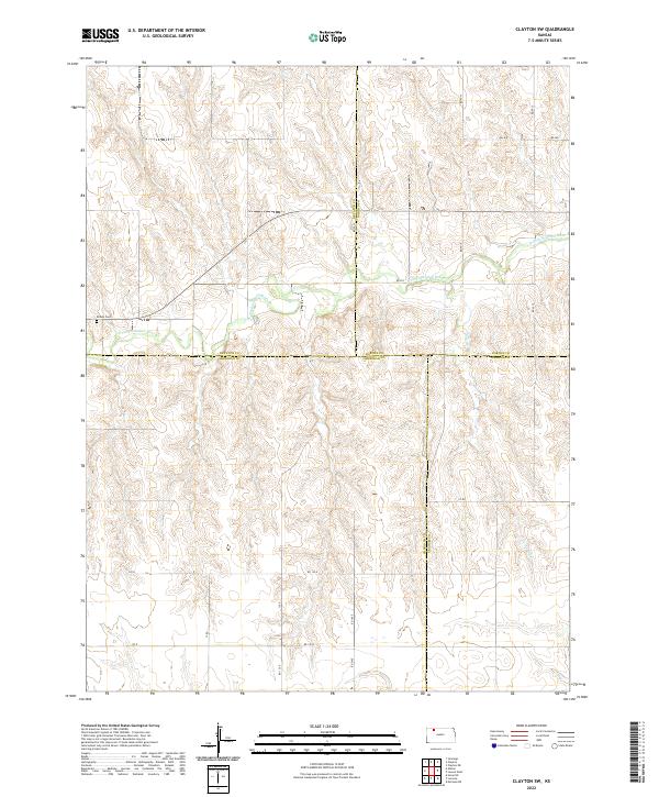 Clayton SW, KS — USGS 7.5-minute topo (2022)