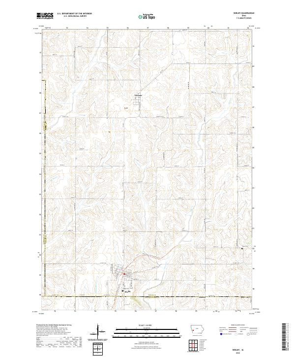 Shelby, IA — USGS 7.5-minute topo (2022)