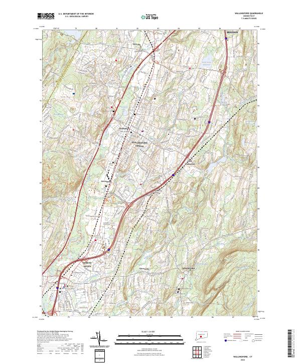 Wallingford, CT — USGS 7.5-minute topo (2024)