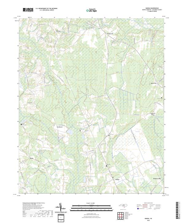Nakina, NC — USGS 7.5-minute topo (2022)
