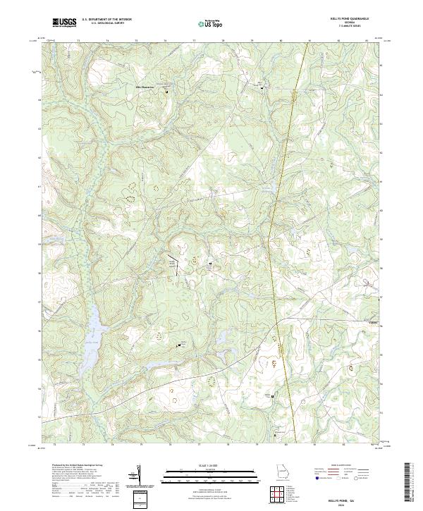 Kellys Pond, GA — USGS 7.5-minute topo (2024)