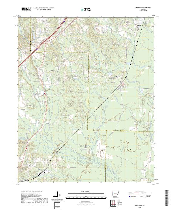 Traskwood, AR — USGS 7.5-minute topo (2024)