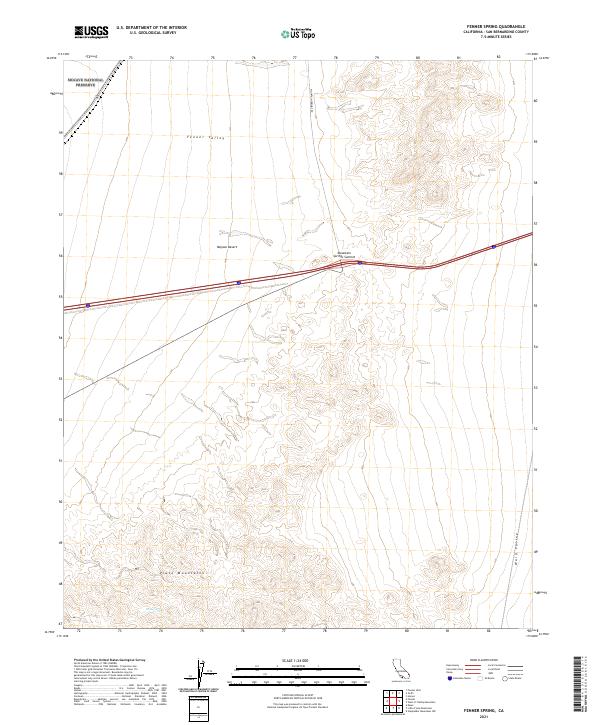 Fenner Spring, CA — USGS 7.5-minute topo (2021)
