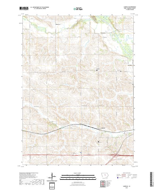 LaMoille, IA — USGS 7.5-minute topo (2022)