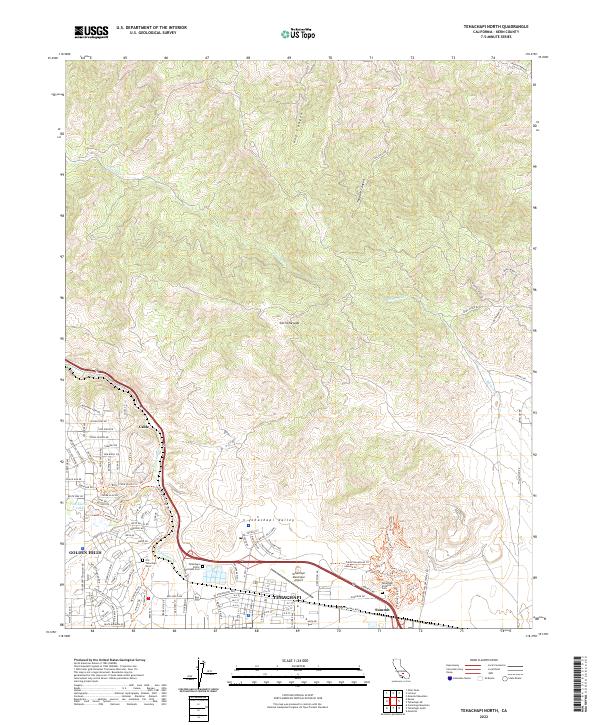 Tehachapi North, CA — USGS 7.5-minute topo (2022)