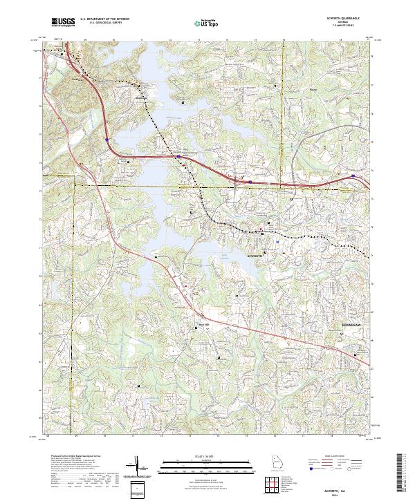 Acworth, GA — USGS 7.5-minute topo (2024)