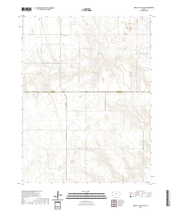 Bird City South SW, KS — USGS 7.5-minute topo (2022)
