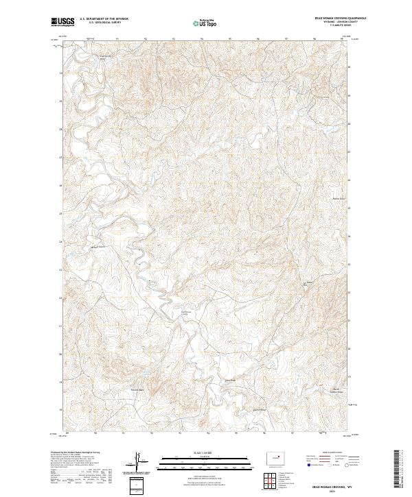 Dead Woman Crossing, WY — USGS 7.5-minute topo (2021)