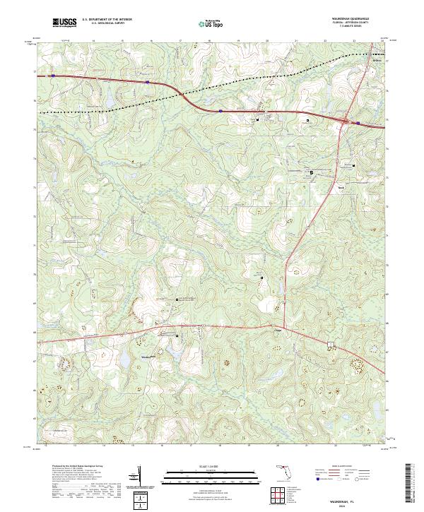 Waukeenah, FL — USGS 7.5-minute topo (2024)