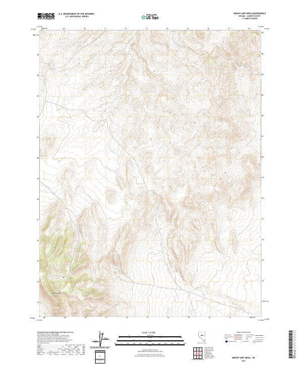 Mount Airy Mesa, NV — USGS 7.5-minute topo (2021)