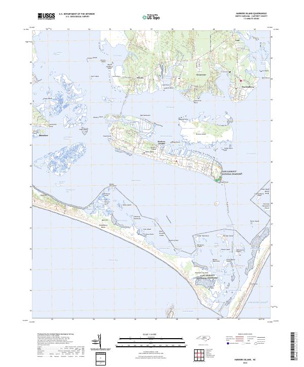 Harkers Island, NC — USGS 7.5-minute topo (2022)