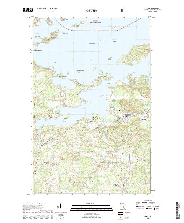 Tower, MN — USGS 7.5-minute topo (2022)