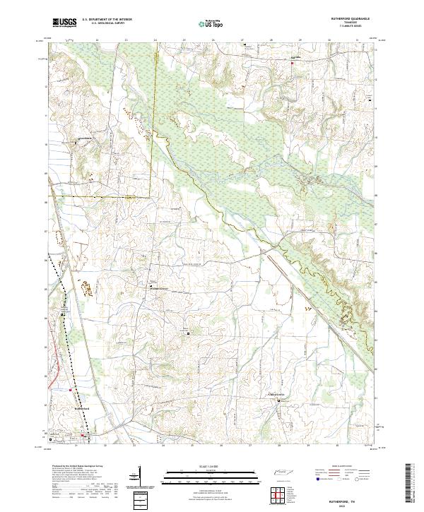 Rutherford, TN — USGS 7.5-minute topo (2022)
