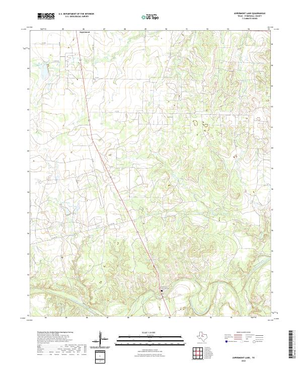 Aspermont Lake, TX — USGS 7.5-minute topo (2022)