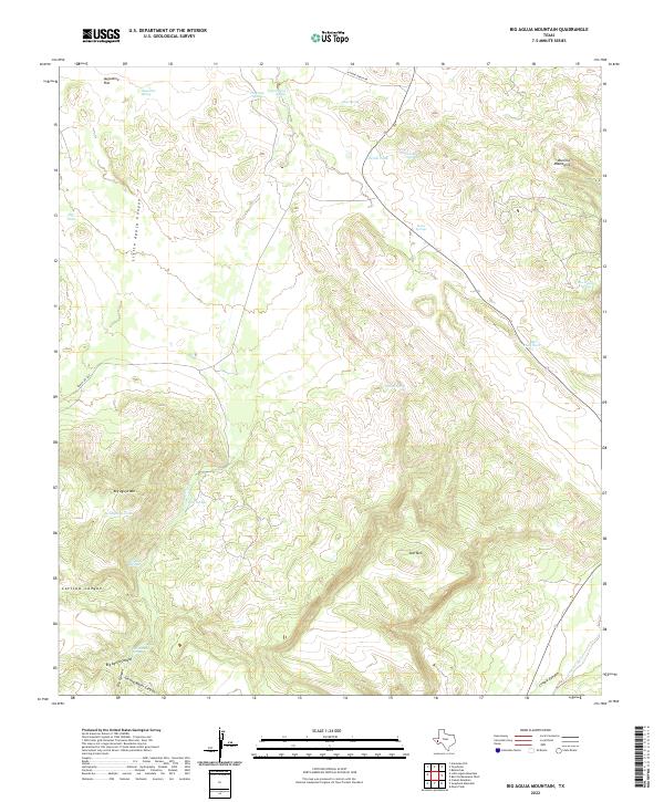 Big Aguja Mountain, TX — USGS 7.5-minute topo (2022)
