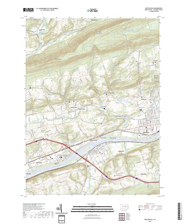 Mifflinville, PA — USGS 7.5-minute topo (2023)
