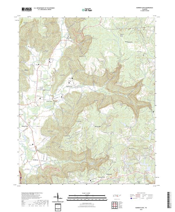 Burrow Cove, TN — USGS 7.5-minute topo (2022)
